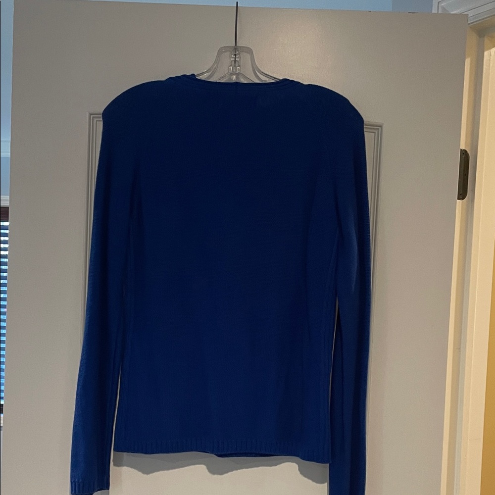 Women's Blue Cardigan Sweater set. Sleeveless top ( matching) underneath - Picture 2 of 4